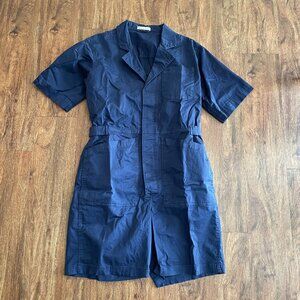 Alex Mill Standard Shirt Jumpsuit in Dark Navy Cotton Twill